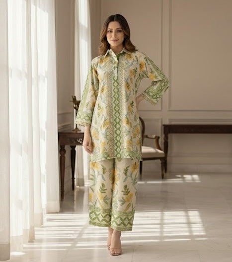 Floral Elegance – 3 Piece Unstitched Suit