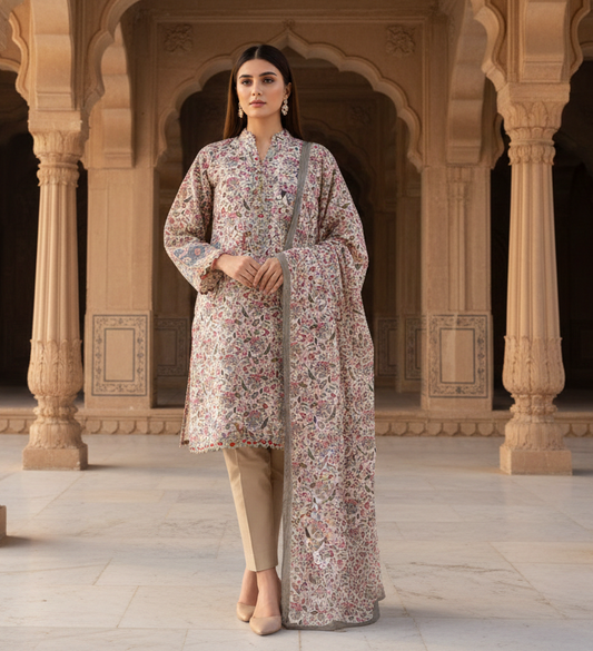 Vintage Rose – 3 Piece Unstitched Suit