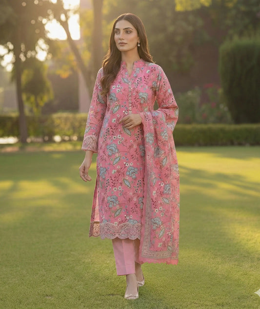 Persian Pink – 3 Piece Unstitched Suit