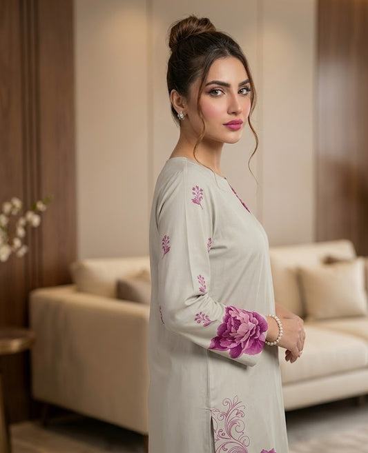 Orchid Swirl – 2 Piece Unstitched Suit