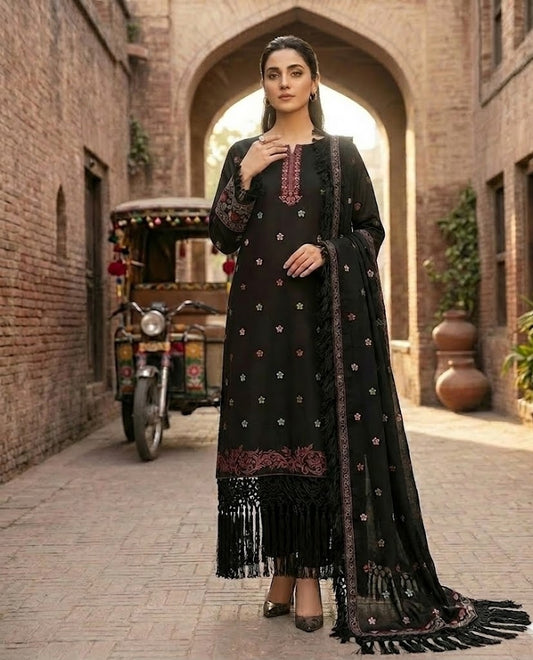 Midnight Starlight – 3 Piece Unstitched Suit