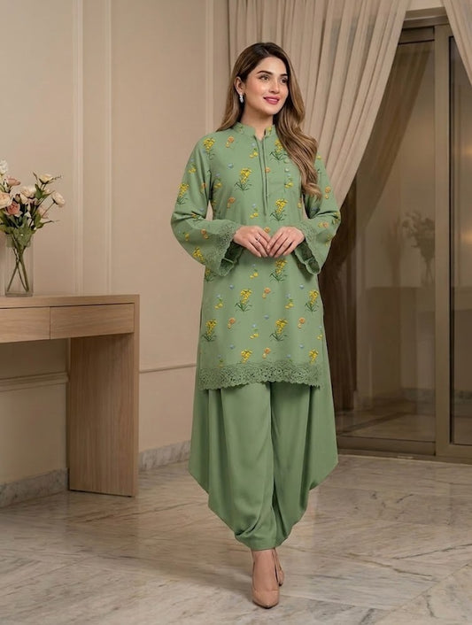 Moss Garden – 2 Piece Unstitched Suit
