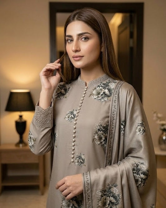 Vintage Smoke – 3 Piece Unstitched Suit