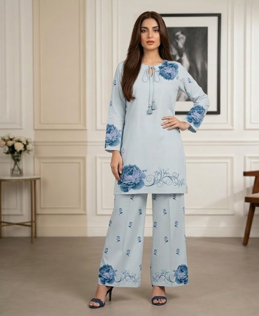 Azure Peony – 2 Piece Unstitched Suit