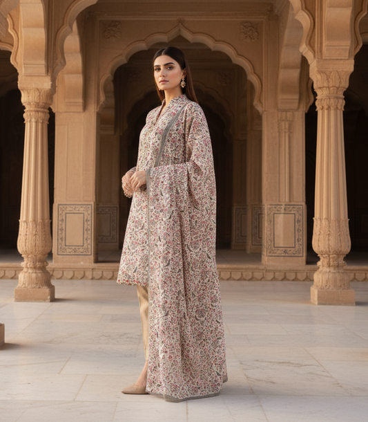 Vintage Rose – 3 Piece Unstitched Suit