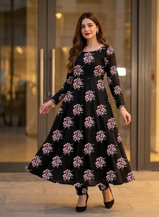 Rose Noir – 2 Piece Unstitched Suit