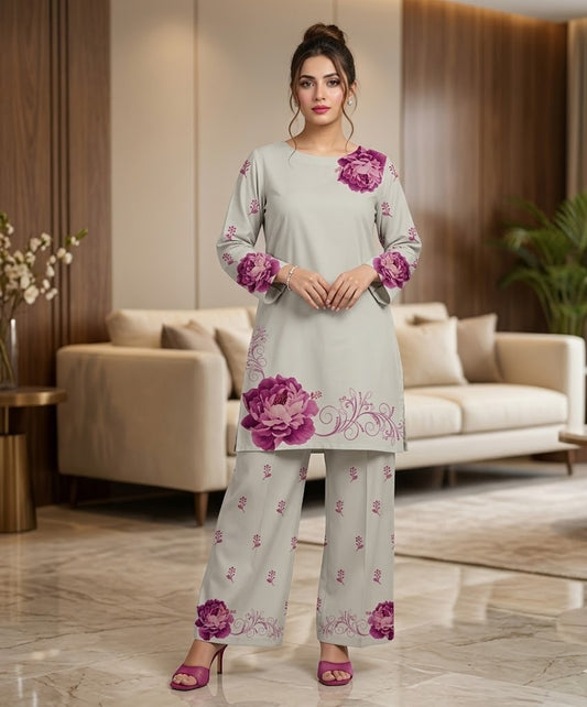 Orchid Swirl – 2 Piece Unstitched Suit