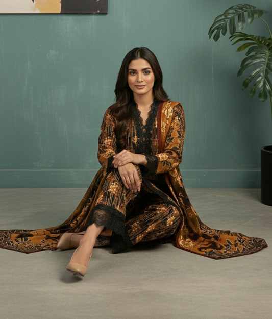 Autumn Glow – 3 Piece Unstitched Suit