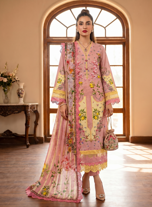 Zesty Orchard – 3 Piece Unstitched Suit