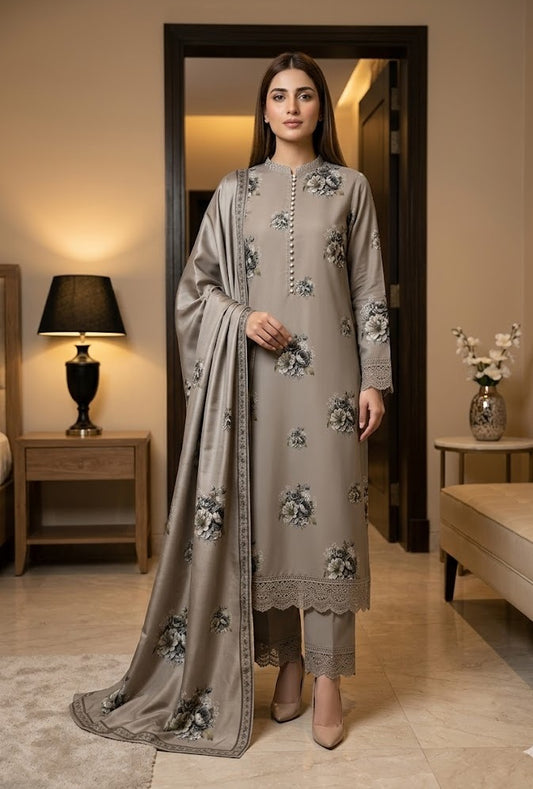 Vintage Smoke – 3 Piece Unstitched Suit