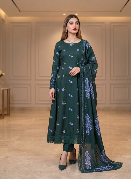 Indigo Bell – 3 Piece Unstitched Suit