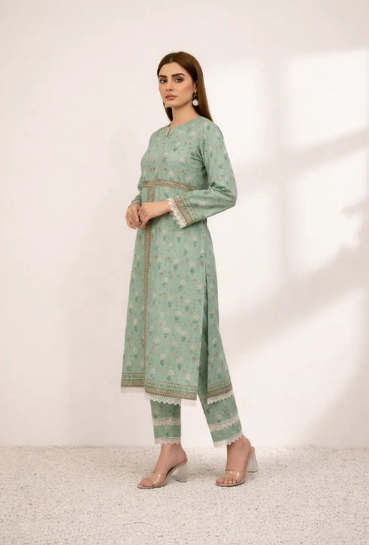 Teal Mughal – 3 Piece Unstitched Suit