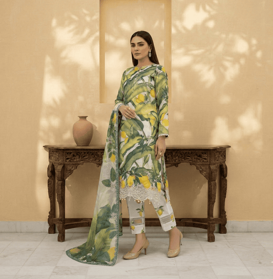 Lemon Zest – 3 Piece Unstitched Suit