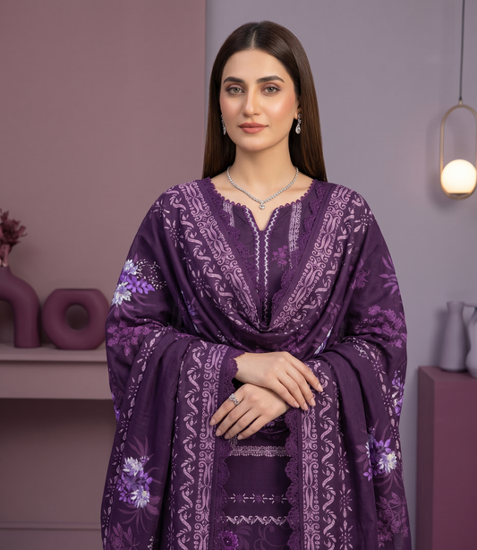 Violet Royale – 3 Piece Unstitched Suit