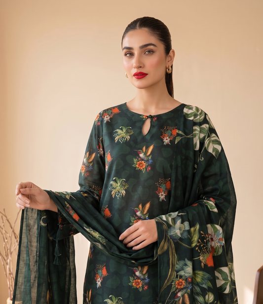 Emerald Hummingbird – 3 Piece Unstitched Suit
