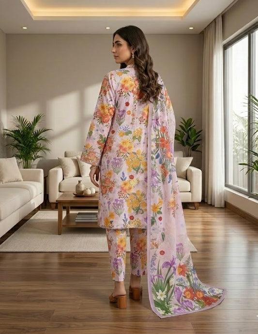 Lavender Lush – 3 Piece Unstitched Suit