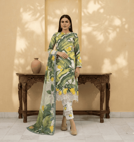 Lemon Zest – 3 Piece Unstitched Suit