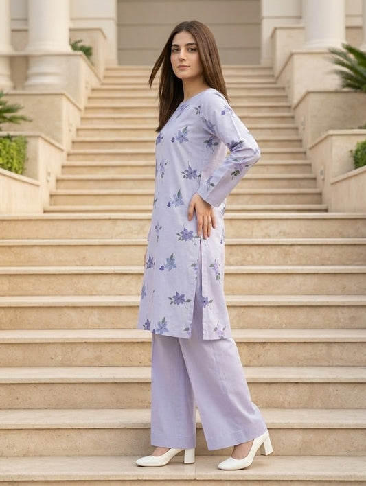 Lilac Bloom – 2 Piece Unstitched Suit