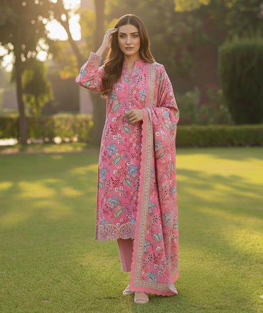 Persian Pink – 3 Piece Unstitched Suit