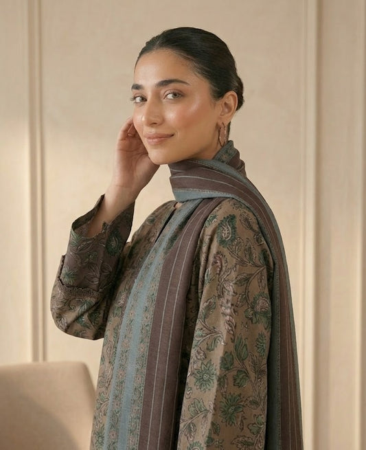 Rustic Slate – 3 Piece Unstitched Suit