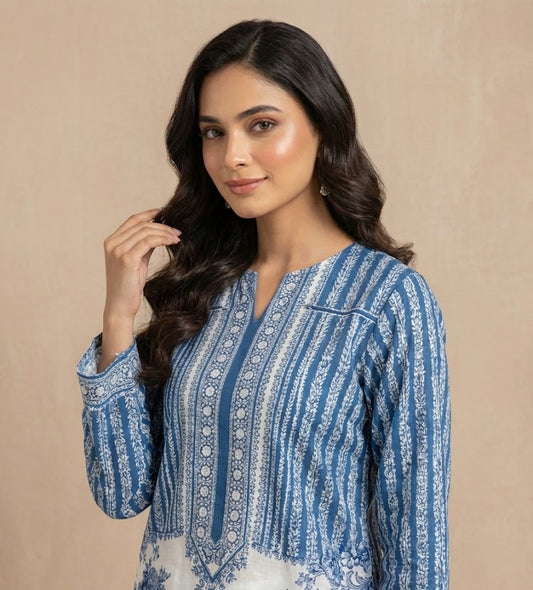 Cobalt Cameo – 2 Piece Unstitched Suit