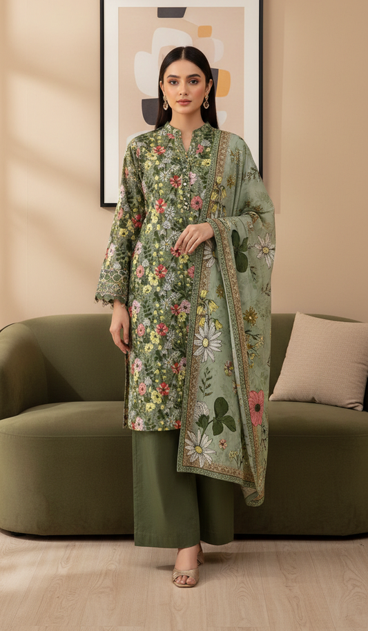 Meadow Muse – 3 Piece Unstitched Suit
