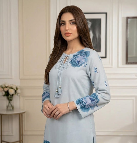 Azure Peony – 2 Piece Unstitched Suit