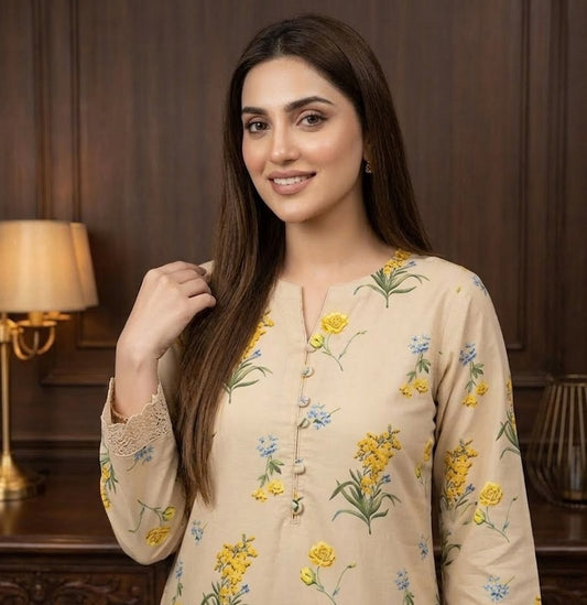 Sage Petal – 2 Piece Unstitched Suit