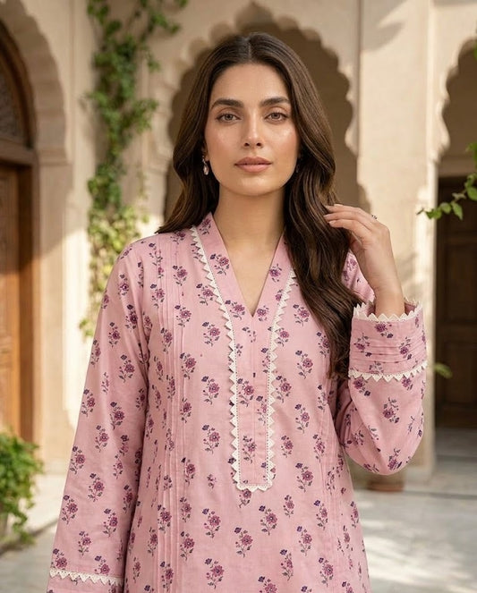 Rosy Blush – 2 Piece Unstitched Suit