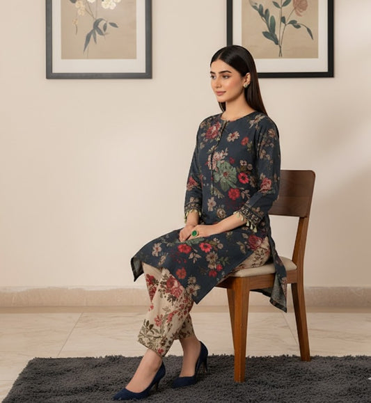 Midnight Garden – 3 Piece Unstitched Suit