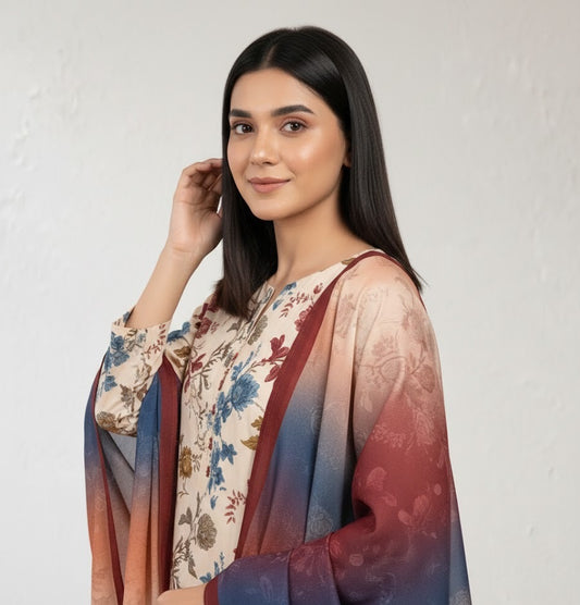 Sunset Mirage – 3 Piece Unstitched Suit