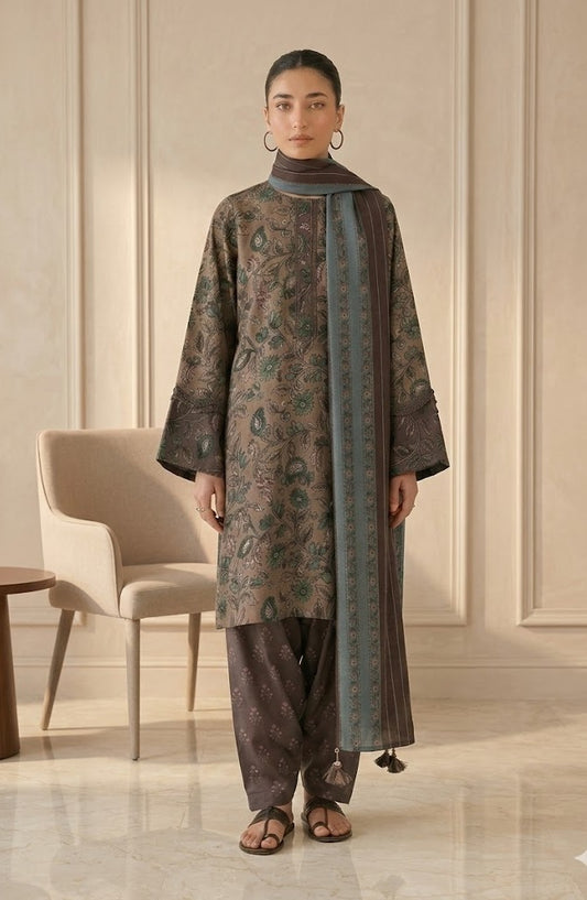 Rustic Slate – 3 Piece Unstitched Suit