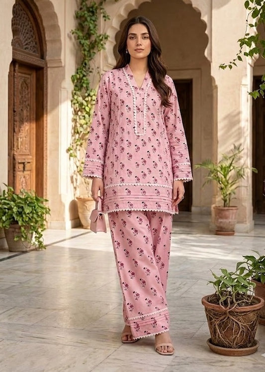 Rosy Blush – 2 Piece Unstitched Suit