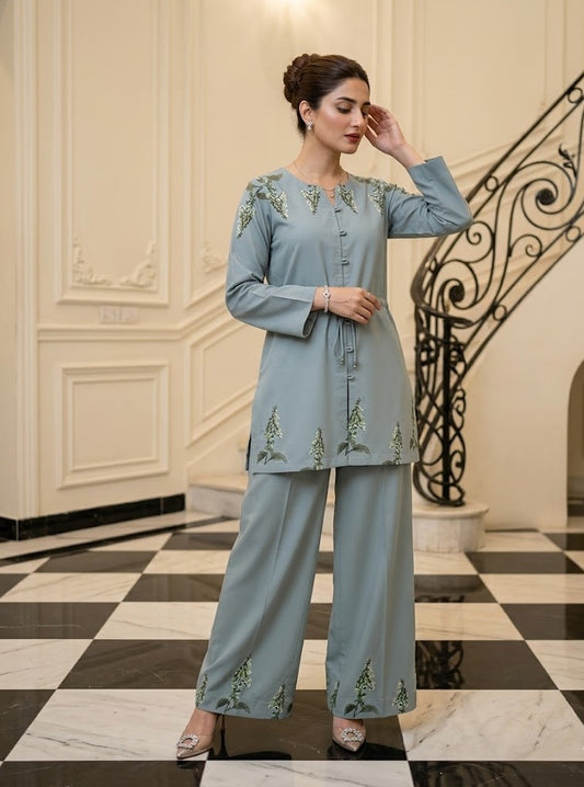 Sky Foxglove – 2 Piece Unstitched Co-ord Set