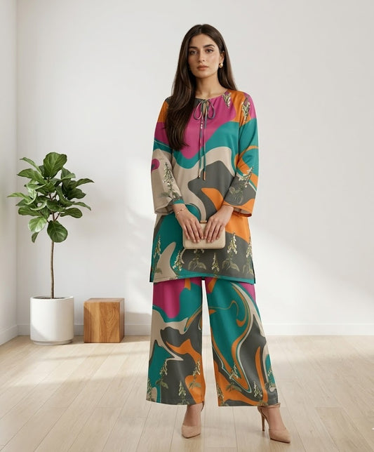 Abstract Vivid – 2 Piece Unstitched Suit