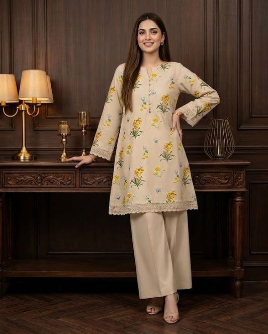 Sage Petal – 2 Piece Unstitched Suit