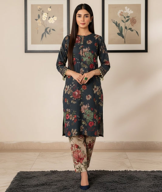 Midnight Garden – 3 Piece Unstitched Suit