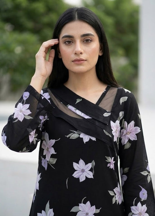 Midnight Bloom – 2 Piece Unstitched Suit