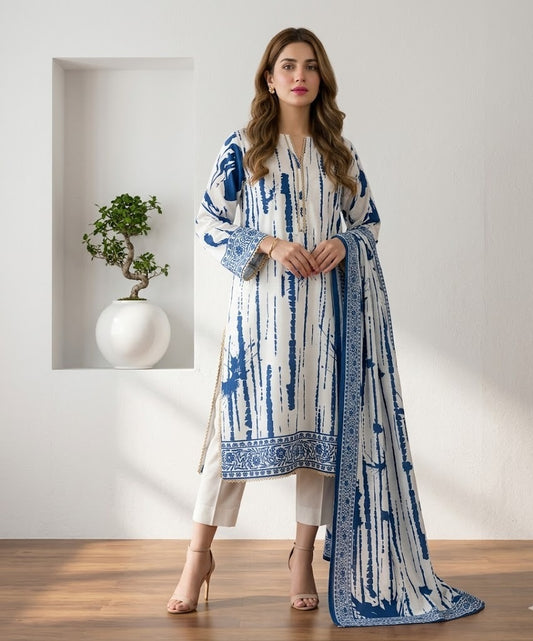 Cobalt Ink – 3 Piece Unstitched Suit