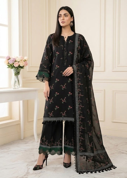 Midnight Floral – 3 Piece Unstitched Suit
